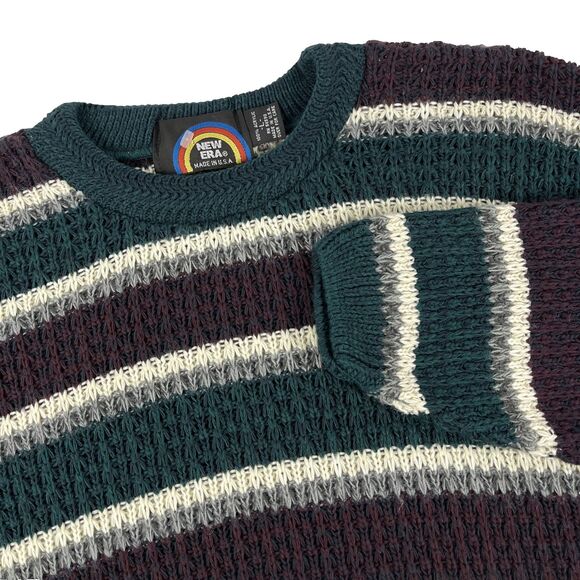 Vintage NOS 80s New Era Acrylic Grandpa Knit Sweater Size Large Made In USA NWOT - Picture 1 of 5